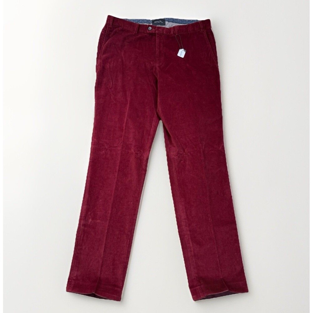 HILTL Parma Pants Size 54 | US 38 Red Corduroy Trouser Straight Leg Retro Preppy